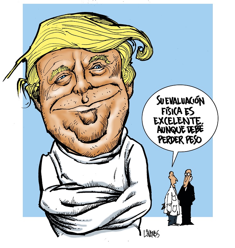Caricatura de Adalberto Linares sobre Donald Trump.
