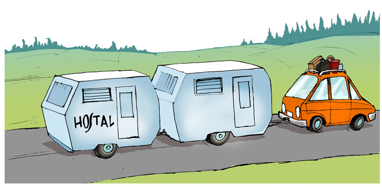 Caricatura de Adalberto Linares sobre el trabajo por cuenta propia.