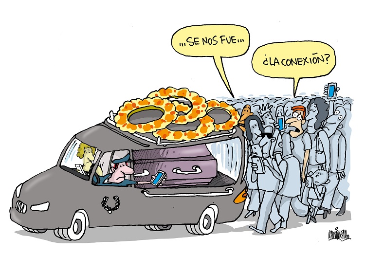 Caricatura de Alfredo Martirena sobre las nuevas tecnologías.
