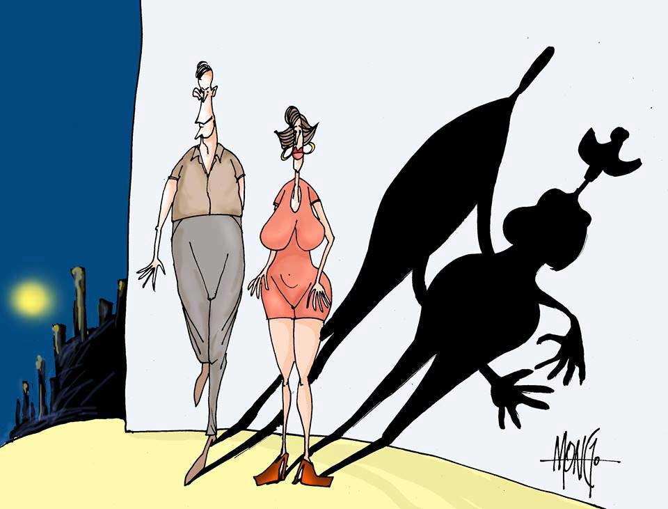 Caricatura de Ramón Díaz Yanez sobre el acoso