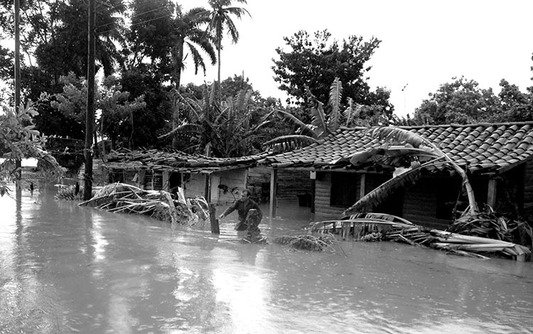 Inundación costera en Villa Clara. Inundación costera en Villa Clara.