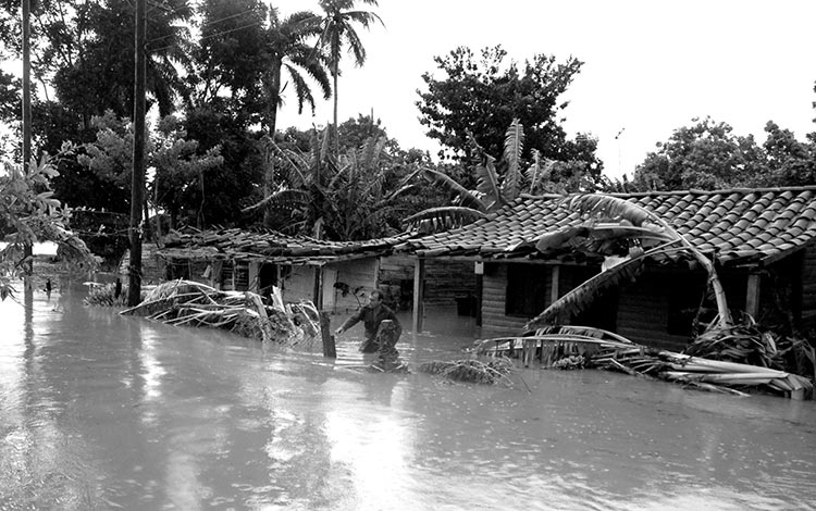 Inundación costera en Villa Clara.