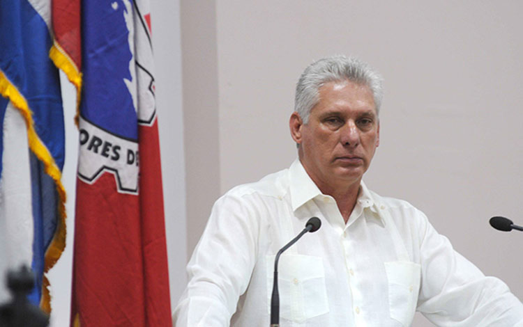 Miguel Díaz-Canel, presidente cubano, clausura Conferencia Nacional del Sindicato de Trabajadores de la Cultura. Miguel Díaz-Canel, presidente cubano, clausura Conferencia Nacional del Sindicato de Trabajadores de la Cultura.