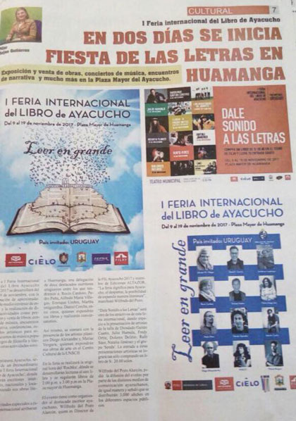 Diario de la Feria Internacional del Libro de Ayacucho, Perú. Diario de la Feria Internacional del Libro de Ayacucho, Perú.