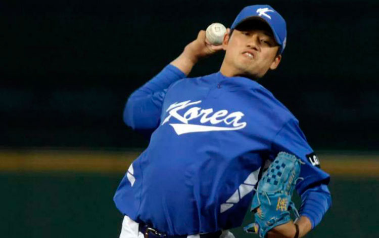 Seung Hwan Oh, pitcher de Corea del Sur. Seung Hwan Oh, pitcher de Corea del Sur.