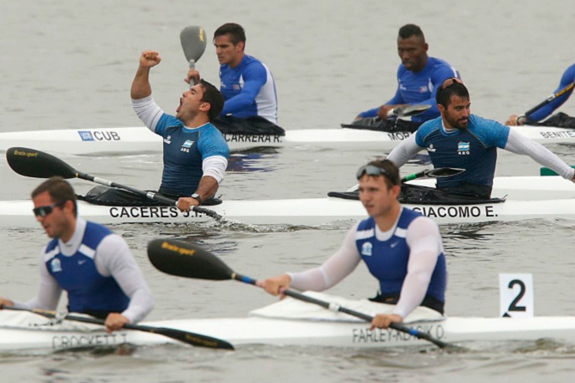 Fin de la prueba k4 a 500 metros en los Panamericanos de Lima 2019. Fin de la prueba k4 a 500 metros en los Panamericanos de Lima 2019.