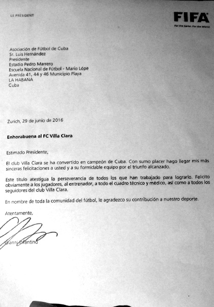 Carta de felicitación al Expreso