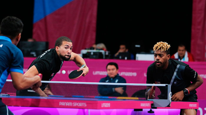 Los cubanos Andy Pereira y Jorge Moisés Campos en los dobles de los Panamericanos de Lima 2019. Los cubanos Andy Pereira y Jorge Moisés Campos en los dobles de los Panamericanos de Lima 2019.