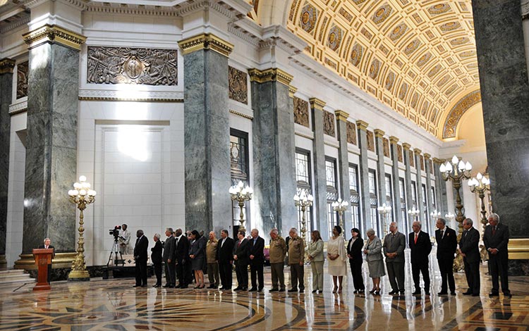 La ceremonia se realizó en el Capitolio Naconal. La ceremonia se realizó en el Capitolio Naconal.