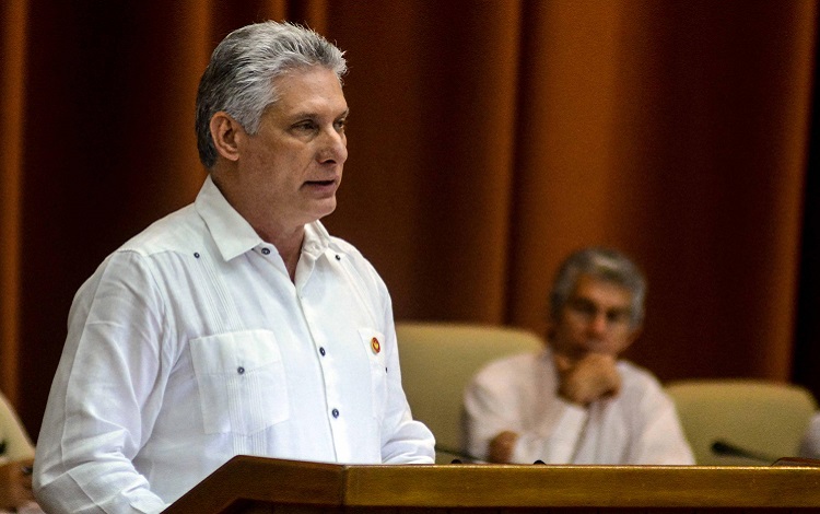 (Foto: Abel Padrón/ACN) Miguel Díaz-Canel Bermúdez en sesión de la Asamblea Nacional