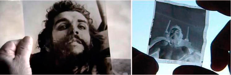 Foto del Che muerto, junto a negativo de esta, tomada por René Codima. Foto del Che muerto, junto a negativo de esta, tomada por René Codima.