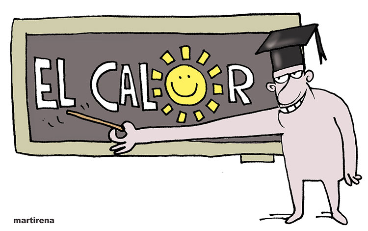Caricatura de Alfredo Martirena mal empleo de artículo en la calor. Caricatura de Alfredo Martirena mal empleo de artículo en la calor.