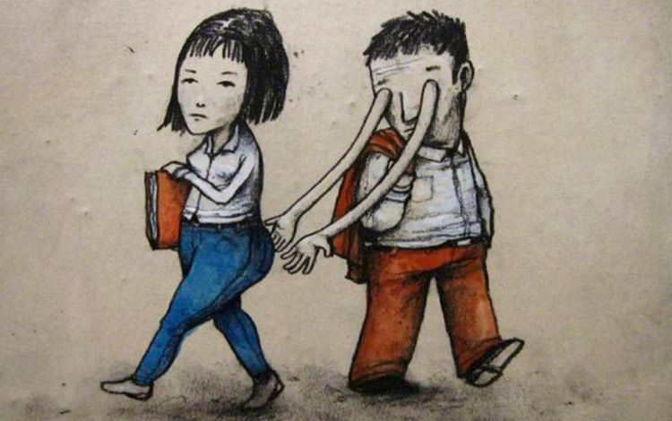 Dibujo sobre el acoso sexual. Dibujo sobre el acoso sexual.
