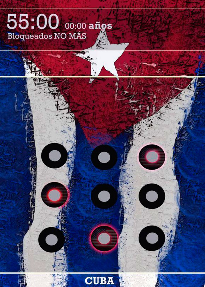Cartel contra el bloqueo de Lisandra de la Caridad González, de Villa Clara. Cartel contra el bloqueo de Lisandra de la Caridad González, de Villa Clara.