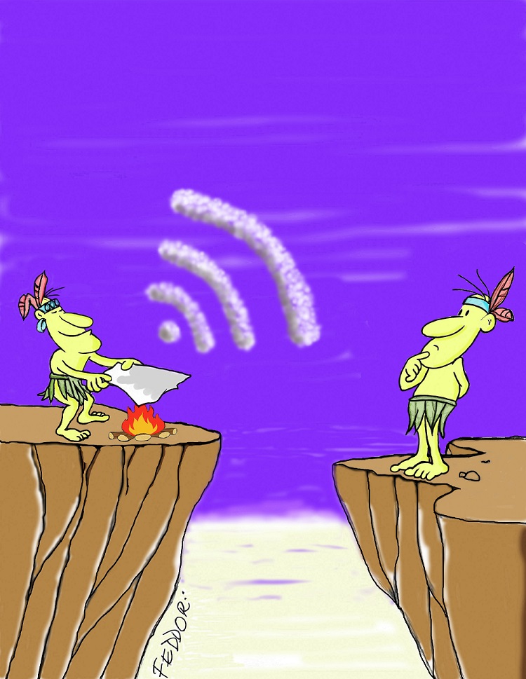 Ilustración de Feddor para décima sobre la Wifi en Cuba Ilustración de Feddor para décima sobre la Wifi en Cuba