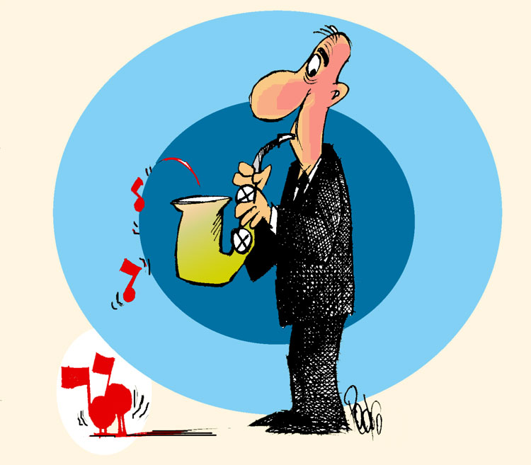 Qué notas, caricatura de Pedro Méndez. Qué notas, caricatura de Pedro Méndez.