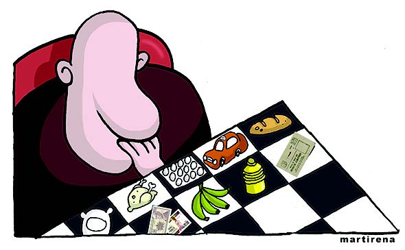 Ilustración de Martirena sobre el desabastecimiento en los mercados Ilustración de Martirena sobre el desabastecimiento en los mercados