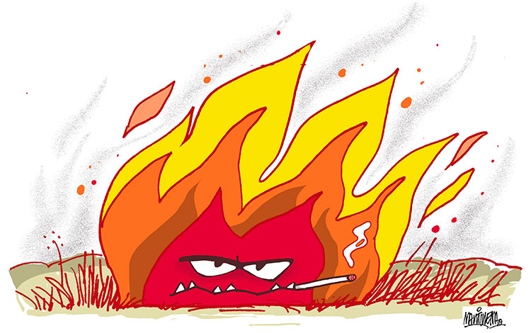 Caricatura de Alfredo Martirena sobre los incendios forestales. Caricatura de Alfredo Martirena sobre los incendios forestales.