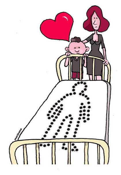 Ilustración de Alfredo Martirena sobre los niños ante la muerte de seres queridos. Ilustración de Alfredo Martirena sobre los niños ante la muerte de seres queridos.
