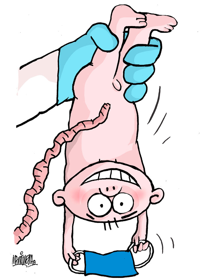 Ilustración de Alfredo Martirena sobre el Programa Materno-Infantil. Ilustración de Alfredo Martirena sobre el Programa Materno-Infantil.