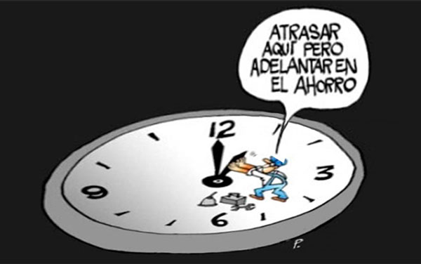 Caricatura sobre el regreso al horario normal en Cuba y el ahorro. Caricatura sobre el regreso al horario normal en Cuba y el ahorro.