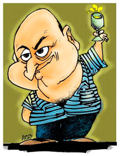 Caricatura realizada por Ares a Pedro Méndez. Caricatura realizada por Ares a Pedro Méndez.