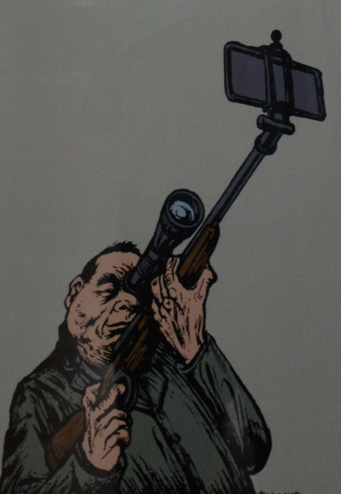 Obra de Reynerio Tamayo, segundo lugar en humor general. Obra de Reynerio Tamayo, segundo lugar en humor general.