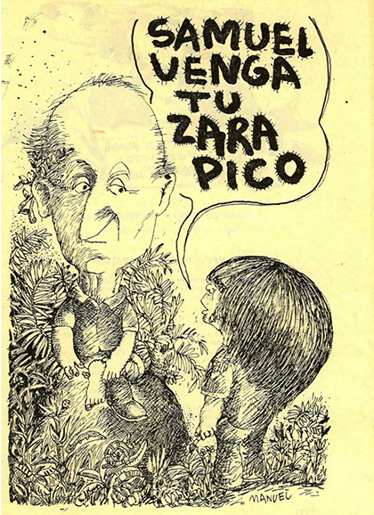 Caricatura de Samuel Feijóo realizada por el Manuel Hernández. Caricatura de Samuel Feijóo realizada por el Manuel Hernández.