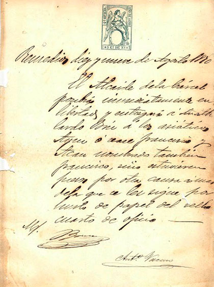 Facsímil de documento restaurado en el Museo Provincial de Villa Clara. Facsímil de documento restaurado en el Museo Provincial de Villa Clara.