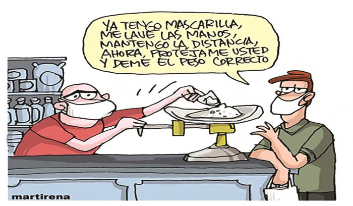 Caricatura de Alfredo Martirena sobre los precios durante la pandemia de COVID-19. Caricatura de Alfredo Martirena sobre los precios durante la pandemia de COVID-19.