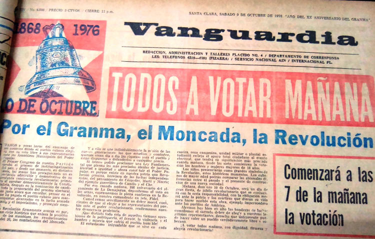 Fotocopia diario del Vanguardia, edición 9 de octubre de 1976. Fotocopia diario del Vanguardia, edición 9 de octubre de 1976.