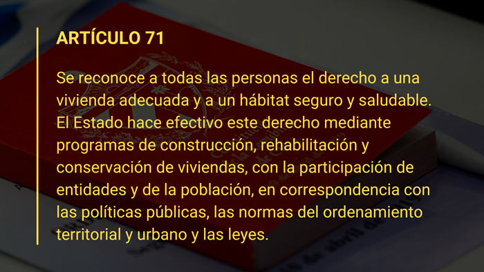 Artículo 71 de la Constitución de la República de Cuba. Artículo 71 de la Constitución de la República de Cuba.