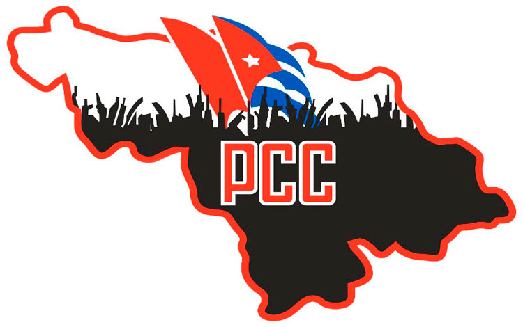 Logo del Partido Comunista de Cuba en el mapa de Villa Clara.