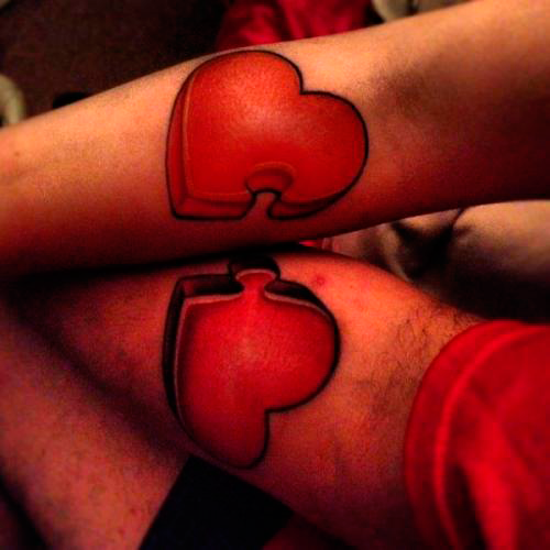 Tatuajes de corazones para parejas