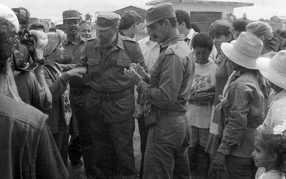 Visita al Contingente Las Marianas, en septiembre de 1996. (Foto: Manuel de Feria García)