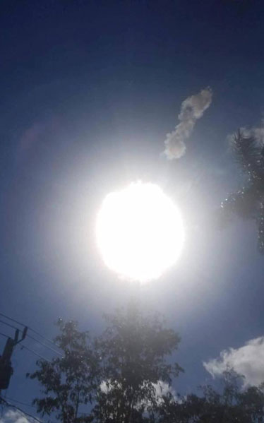 Explosión en el cielo en Pinar del Río, el 1 de febrero de 2019. Explosión en el cielo en Pinar del Río, el 1 de febrero de 2019.