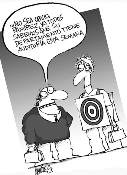 Auditoría, de Alfredo Martirena. Caricatura de Alfredo Martirena sobre las auditorías.