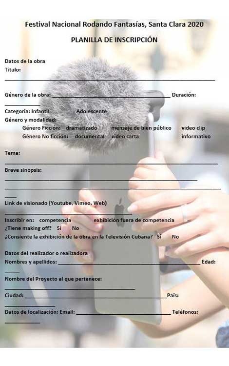 Planilla de inscripción Planilla de inscripción