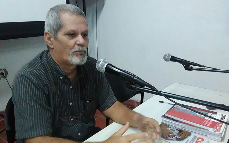 Enrique Ubieta durante la jornada Estrella Roja, celebrada en la Uneac de Villa Clara en noviembre de 2017.