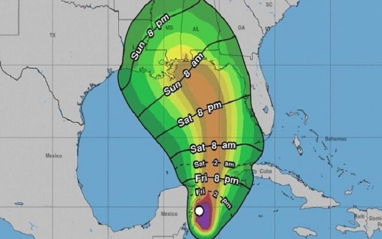 Cono trayectoria de lluvias tormenta subtropical Alberto