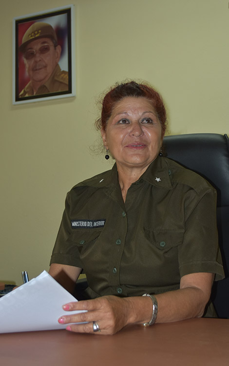 Mayor Odalys Fariñas Cabrera, oficial del DTI del Ministerio del Interior. Mayor Odalys Fariñas Cabrera, oficial del DTI del Ministerio del Interior.
