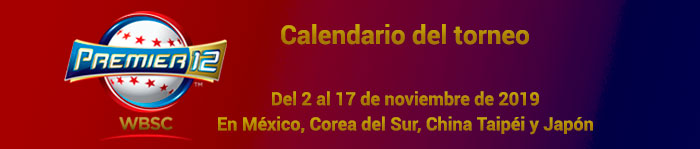 Calendario del torneo Premier 12 de béisbol de 2019.