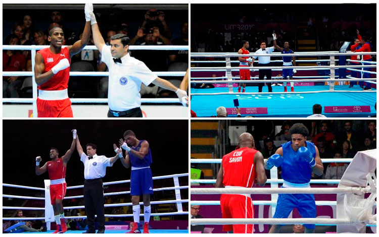 Cuatro cubanos ganadores de oro en la segunda jornada final de boxeo en los Juegos Panamericanos de Lima 2019.