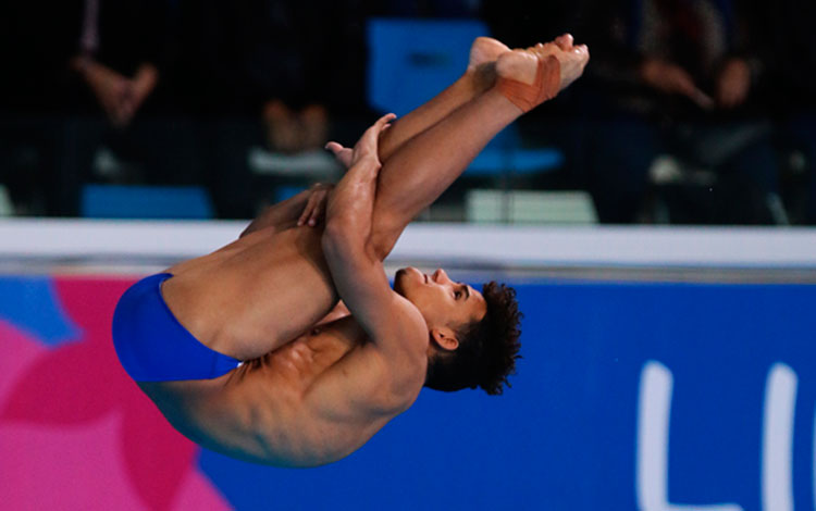 Laydel Domínguez en la final del trampolín a un metro en los Panamericanos de Lima 2019. Laydel Domínguez en la final del trampolín a un metro en los Panamericanos de Lima 2019.