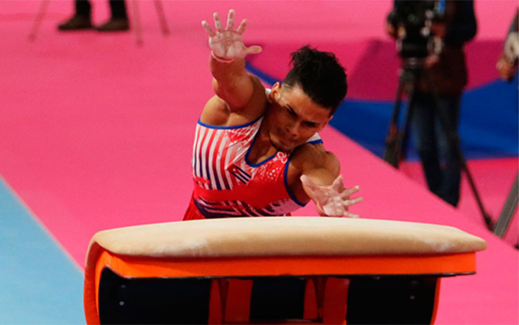 Alejandro de la Cruz, bronce en salto en la gimnasia de los Panamericanos de LIma 2019.