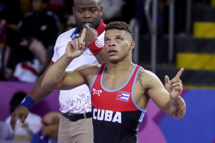 Ismael Borrero, oro panamericano en los 67 kg de la lucha grecorromana.