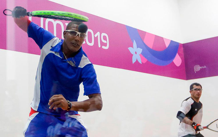 Maykel Moyet en el torneo de raquetbol de los Panamericanos de Lima 2019. Maykel Moyet en el torneo de raquetbol de los Panamericanos de Lima 2019.