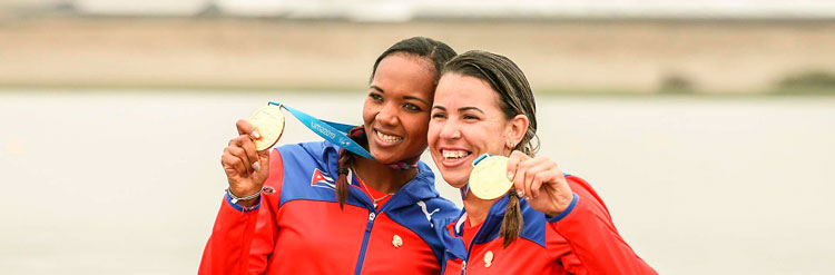Dupla cubana, oro en doble par de remos cortos en Lima 2019. Dupla cubana, oro en doble par de remos cortos en Lima 2019.