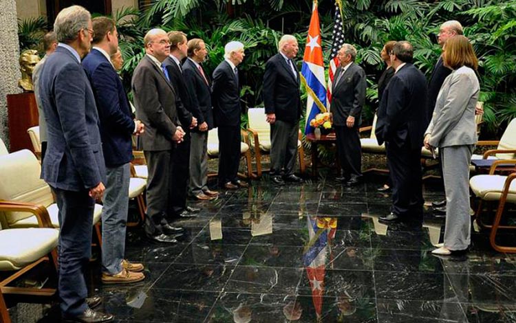 Encuentro de Raúl Castro y delegación del Congreso de los Estados Unidos.