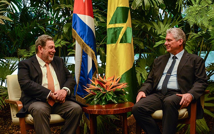 Miguel Díaz-Canel y Ralph Gonsalves.